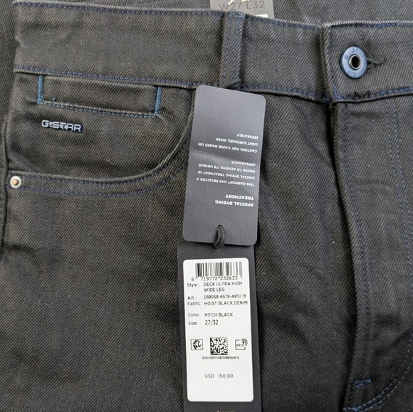 G-Star Raw Deck Ultra High Wide Leg NWT $150 Size 27 J1610 - Picture 6 of 8